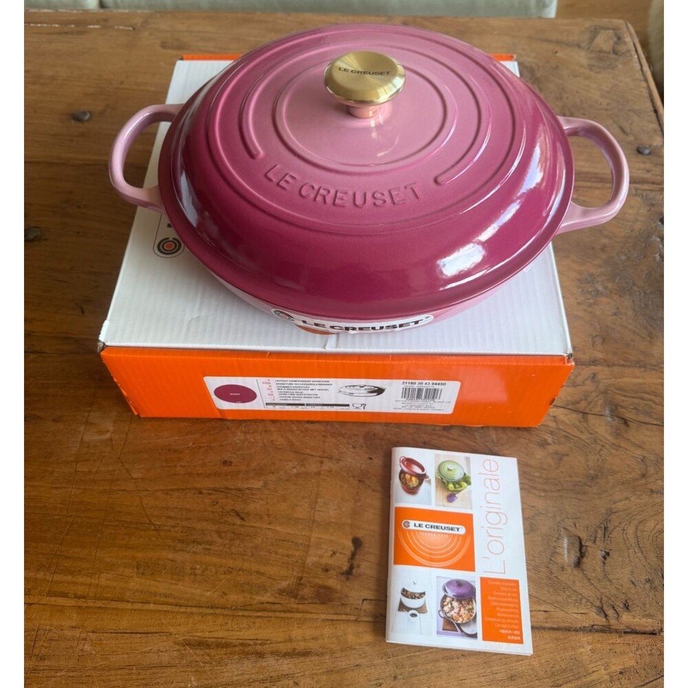 Le Creuset Signature Enameled Cast Iron Shallow Braiser 3.5 qt. 11.75" Berry NEW